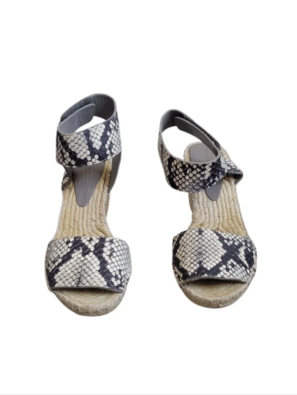 Vince‎ Sophie Python-Print Leather Espadrille Wedge
